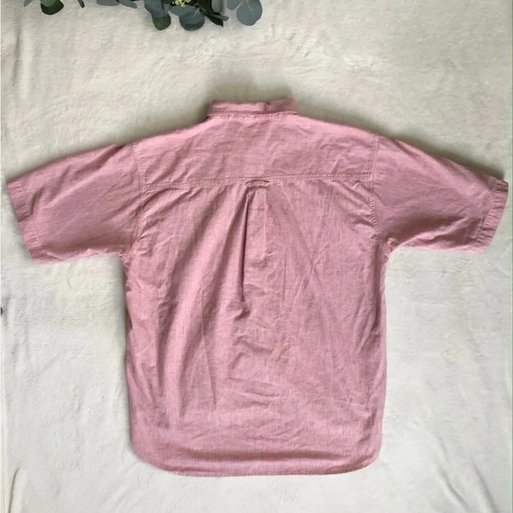 🎉4/$25 Vintage Bankshot Pink Red Cotton Short Sleeve Button Up Shirt Men’s L - Picture 3 of 9